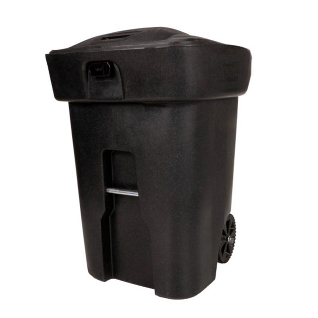 Toter Bear Tough 96 gal Black Polyethylene Wheeled Trash Can Lid Included Animal Proof/Animal Resist