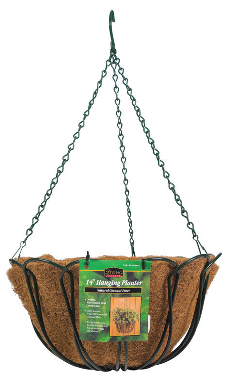 Panacea Steel Hanging Basket Green