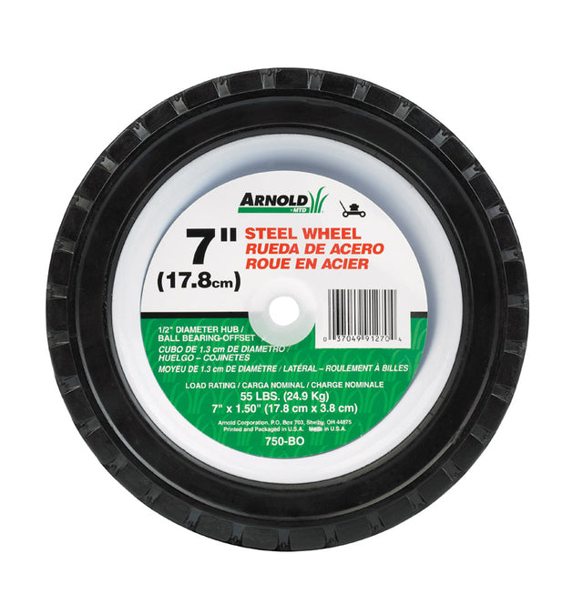 Arnold 1.5 in. W X 7 in. D Steel Lawn Mower Replacement Wheel 55 lb