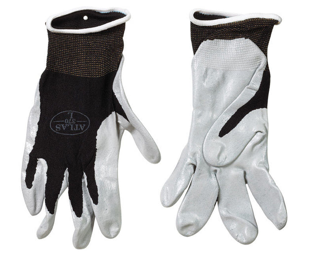 Atlas Unisex Indoor/Outdoor Dipped Gloves Black/Gray S 1 pair