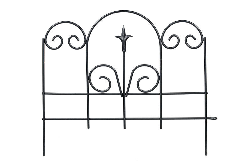 Panacea 16 in. L X 18 in. H Steel Black Garden Fence