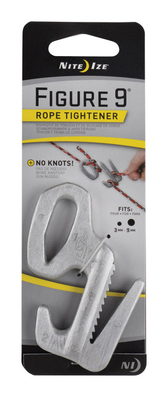 Nite Ize Figure 9 3 in. L Silver Twisted Plastic Tie-Down Rope