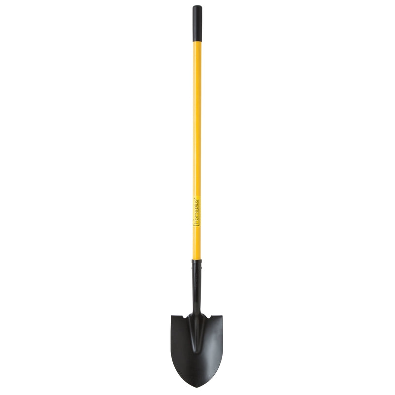 Home Plus+ 57 in. Steel Round Digging Shovel Fiberglass Handle