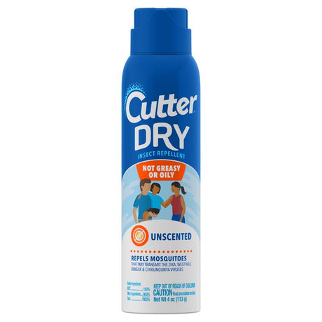 Cutter Dry Insect Repellent Liquid For Mosquitoes/Other Flying Insects 4 oz