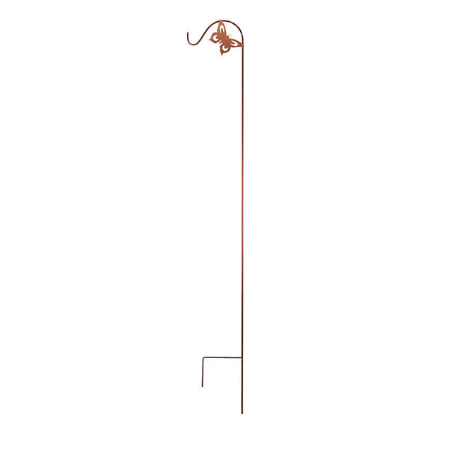 Panacea Brown Steel 84 in. H Single Crook with Butterfly Plant Hook 1 pk