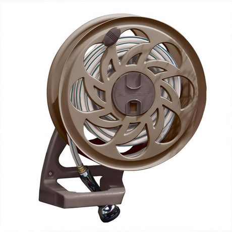 Suncast Side Tracker 125 ft. Brown Wall Mounted Hideaway Hose Reel