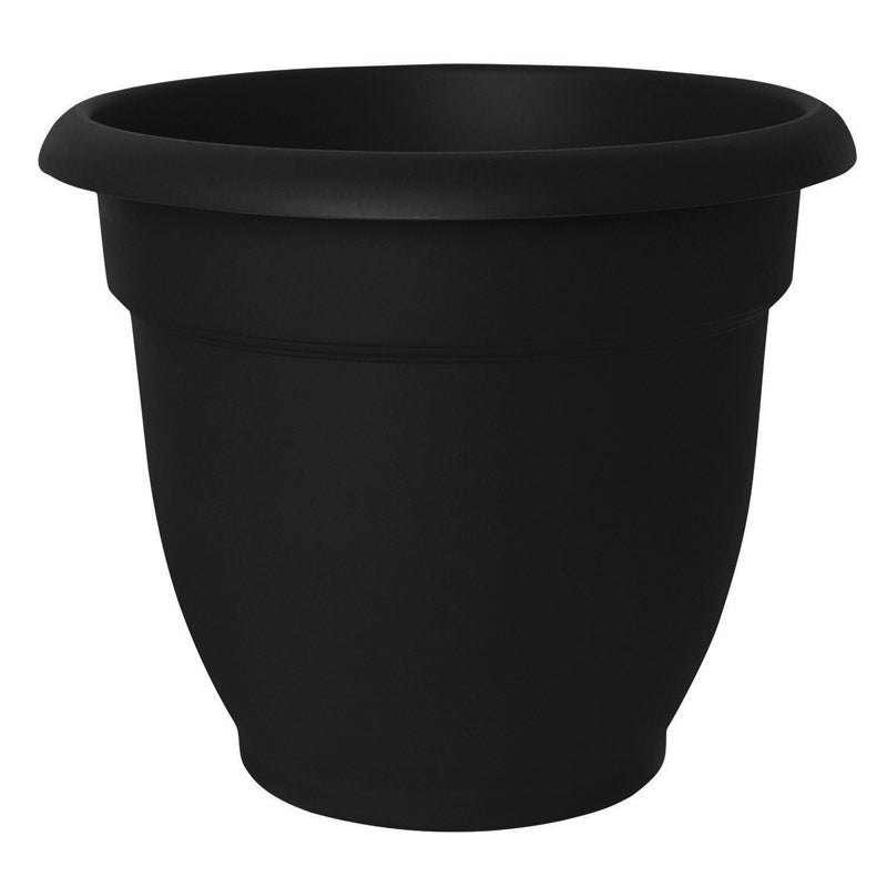 Bloem Ariana 8.5 in. H X 10 in. D Resin Elegant Planter Black