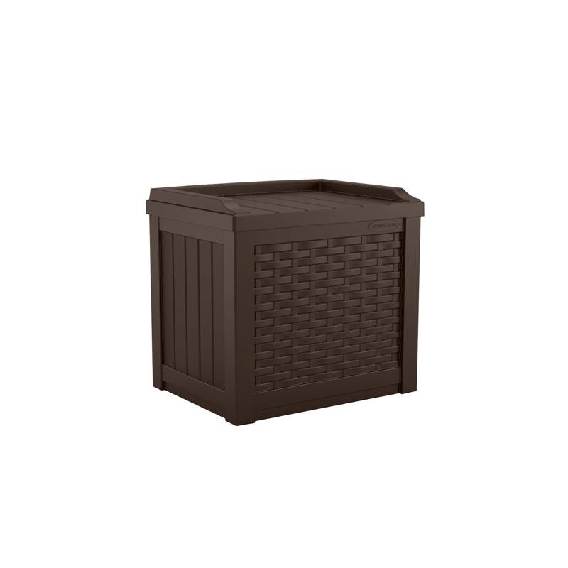 Suncast 22 in. W X 17 in. D Brown Plastic Deck Box with Seat 22 gal