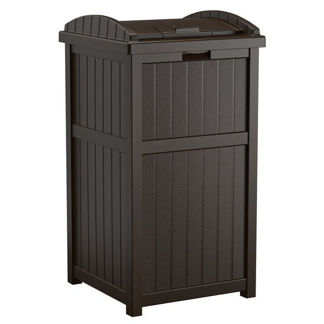 Suncast Trash Hideaway 30 gal Java Resin Garbage Can Lid Included