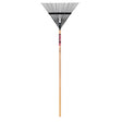 Truper 64.5 in. 24 Tine Steel Leaf Rake Wood Handle