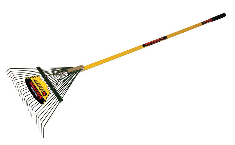 Seymour S500 Industrial 65 in. 24 Tine Steel Leaf Rake Aluminum Handle