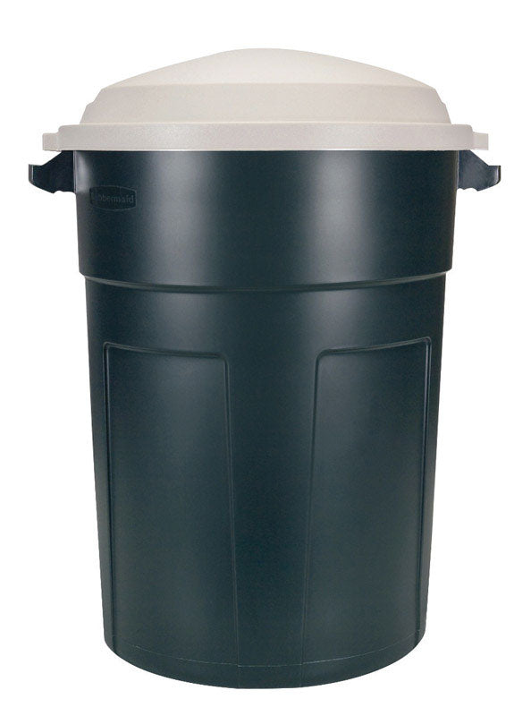 Rubbermaid Roughneck 32 gal Green Plastic Garbage Can Lid Included