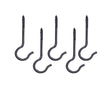 Panacea Black Steel 2-1/2 in. H Sturdy Swag Hook 5 pk