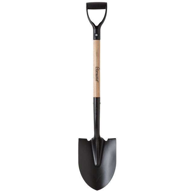 Home Plus+ 39 in. Steel Round Digging Shovel Wood Handle