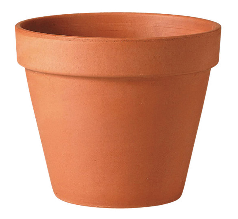 Deroma 9 in. H X 10 in. D Clay Traditional Planter Terracotta