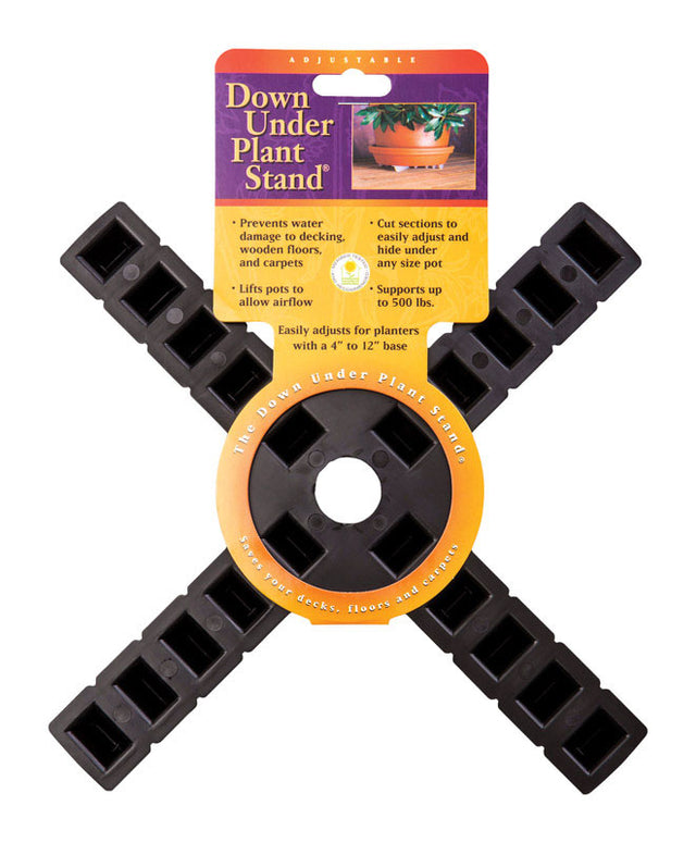 Plant Stand 1 in. H X 12 in. W X 12 in. D Plastic Planter Trivet Black