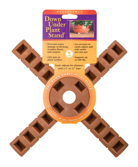 Down Under Decksaver 1 in. H X 12 in. W X 12 in. D Plastic Planter Trivet Terracotta