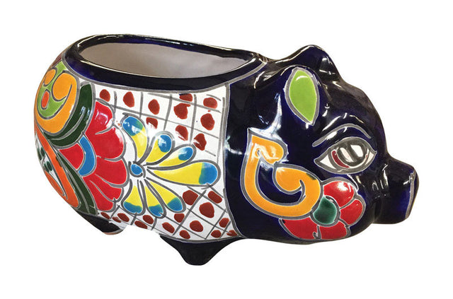 Avera Products Talavera 6 in. H X 9 in. W Ceramic Pig Planter Multicolored