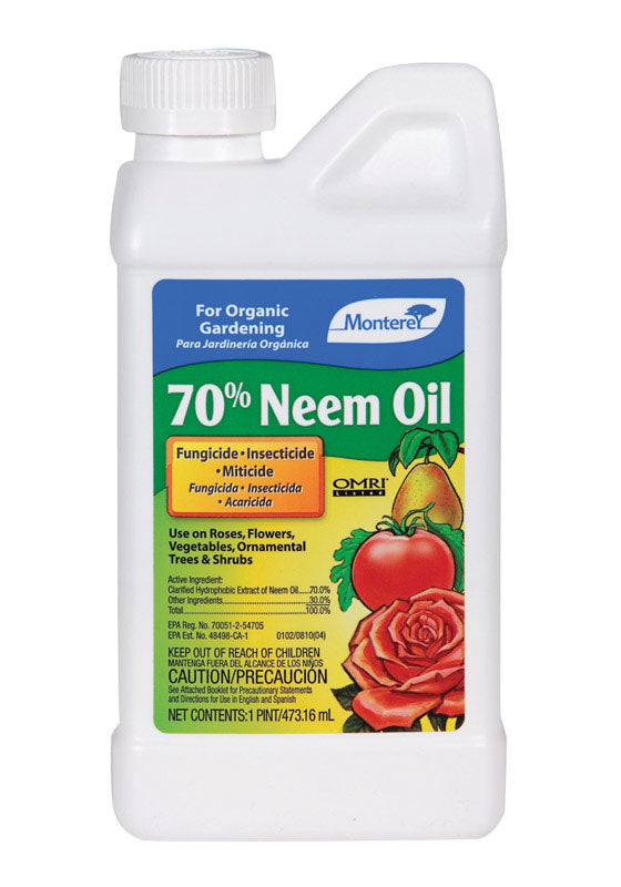 Monterey 70% Neem Oil Organic Insect Killer Liquid Concentrate 1 pt