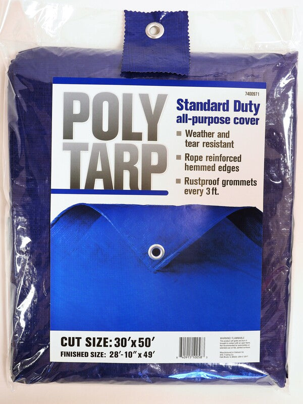 Projex 30 ft. W X 50 ft. L Light Duty Polyethylene Tarp Blue