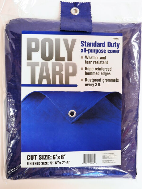 Projex 6 ft. W X 8 ft. L Light Duty Polyethylene Tarp Blue