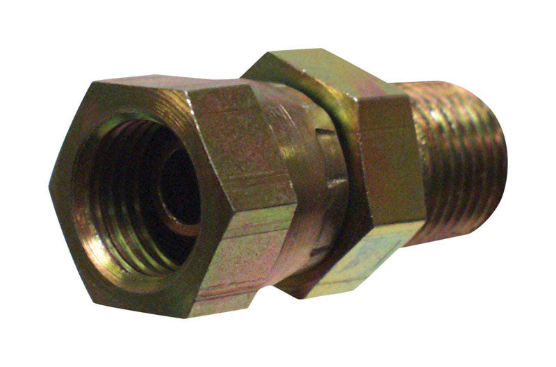 Apache Steel 3/8 in. D X 3/8 in. D Hydraulic Adapter 1 pk