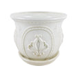 Trendspot Classical Ornate 5.1 in. H X 6 in. W X 6 in. D X 6 in. D Ceramic Planter White