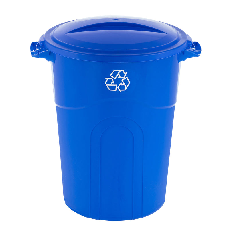 United Solutions 32 gal Blue Plastic Garbage Can Lid Included