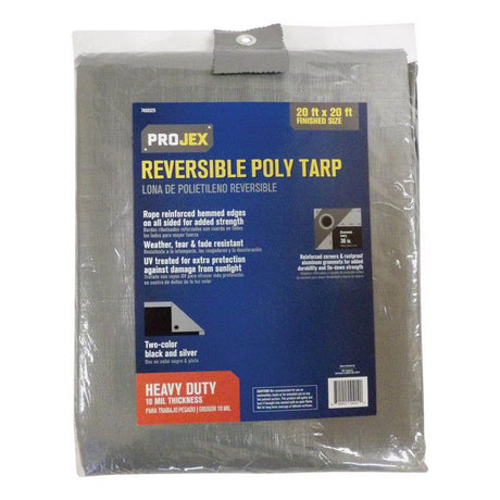 Projex 20 ft. W X 20 ft. L Heavy Duty Polyethylene Reversible Tarp Black/Silver