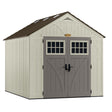 Suncast Tremont 8 ft. x 10 ft. Resin Vertical Peak Storage Shed with Floor Kit