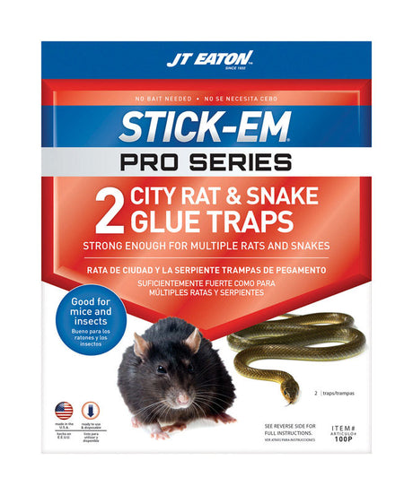 JT Eaton Stick-Em Pro Series Extra Large Glue Board Trap For Rodents and Snakes 2 pk