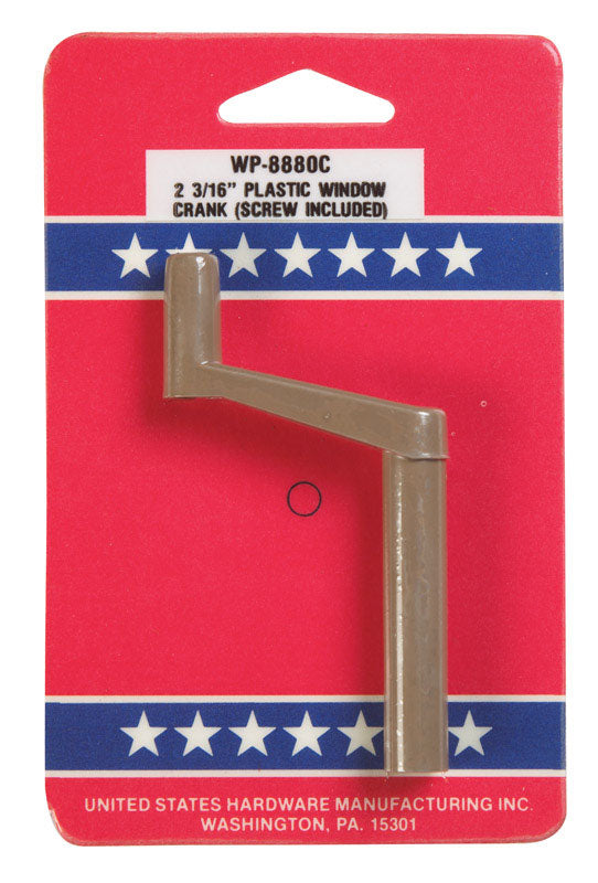 US Hardware Brown Plastic Awning Window Crank For Universal