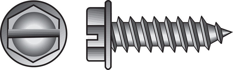 Hillman No. 10 X 1 in. L Slotted Hex Washer Head Sheet Metal Screws 100 pk