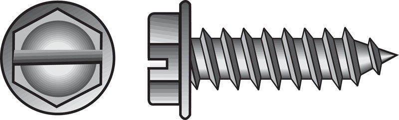 Hillman No. 10 X 1-1/4 in. L Slotted Hex Washer Head Sheet Metal Screws 100 pk