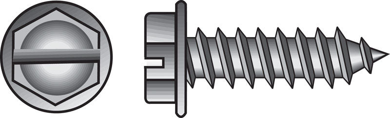 Hillman No. 6 X 5/8 in. L Slotted Hex Washer Head Sheet Metal Screws 100 pk