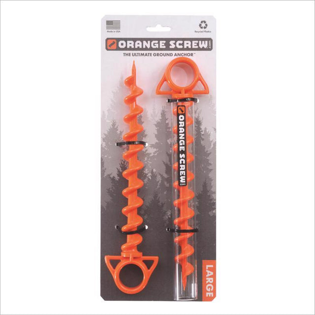 Orange Screw Large Ground Anchor 2 pk