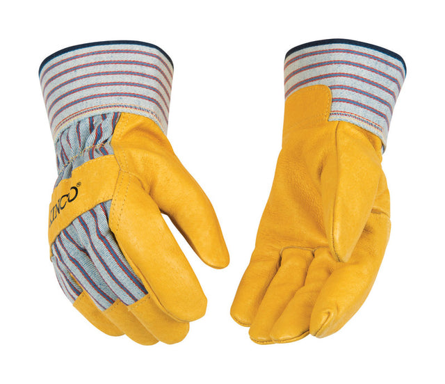 Kinco Men's Indoor/Outdoor Palm Gloves Yellow L 1 pair