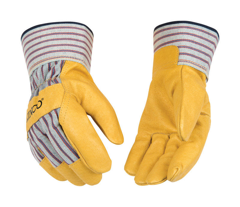 Kinco Men's Indoor/Outdoor Palm Gloves Yellow M 1 pair