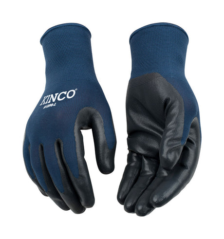 Kinco Men's Indoor/Outdoor Grip Gloves Blue/Gray L 1 pair