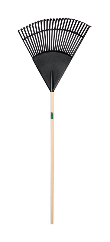 UnionTools 66.75 in. 24 Tine Poly Leaf Rake Wood Handle