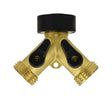 Gilmour Brass Threaded Male Y-Hose Connector with Shut Offs