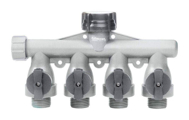 Gilmour 5/8 in. Polymer Threaded Male 4-Way Shut-off Valve