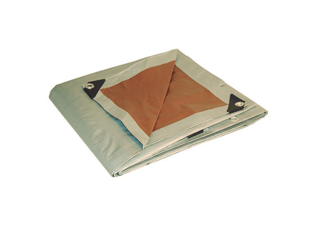 Foremost Dry Top 8 ft. W X 10 ft. L Heavy Duty Polyethylene Reversible Tarp Brown/Silver