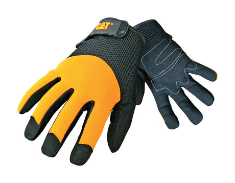 Cat Men's Indoor/Outdoor Padded Work Gloves Black/Yellow L 1 pair