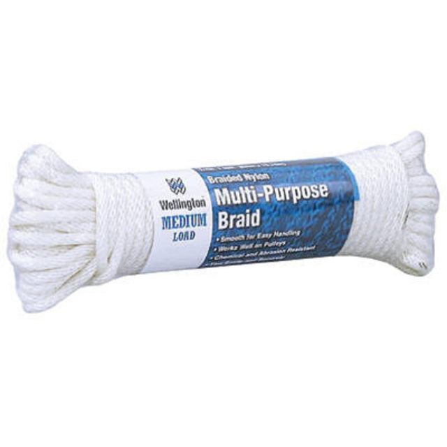 Wellington 1/4 in. D X 50 ft. L White Solid Braided Nylon Rope