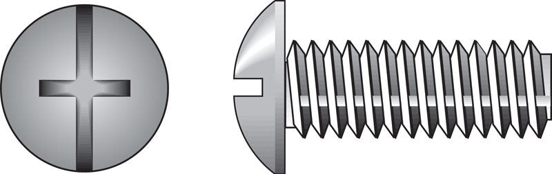 Hillman No. 8-32 X 1-1/4 in. L Combination Truss Head Zinc-Plated Steel Machine Screws 100 pk