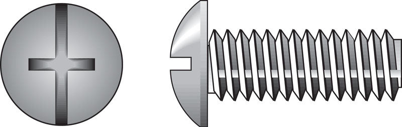 Hillman No. 8-32 X 1-1/2 in. L Combination Truss Head Zinc-Plated Steel Machine Screws 100 pk