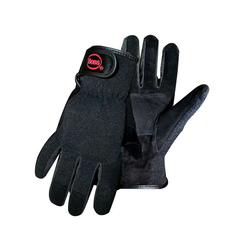 Boss Guard Men's Indoor/Outdoor Mechanic's Glove Black XL 1 pair