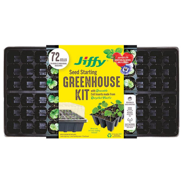 Jiffy Greenhouse 72 Cells 11 in. W X 22 in. L Seed Starting Kit 1 pk