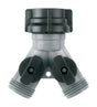 Gilmour Polymer Threaded 2 Male/1 Female Y-Hose Connector with Shut Offs